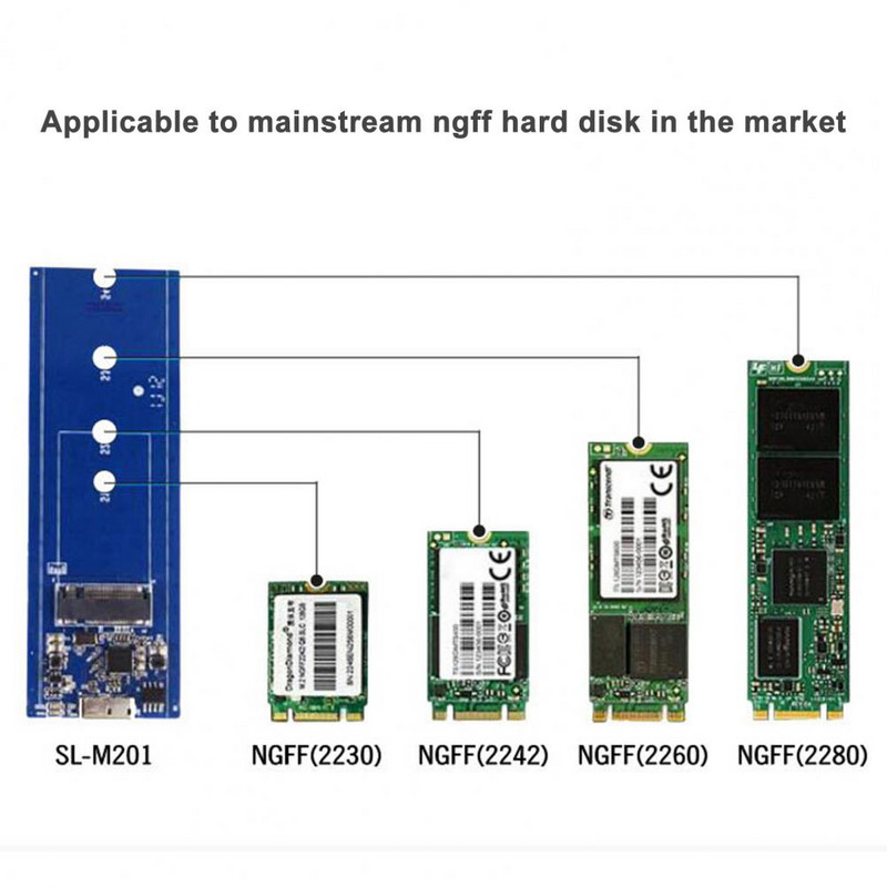 Kõvaketta ümbris USB3.0 2.0 kuni M.2 NGFF kiire alumiiniumsulamist M.2 SSD mobiilne kõvakettakarp välise kõvaketta ümbris 6 GB/S