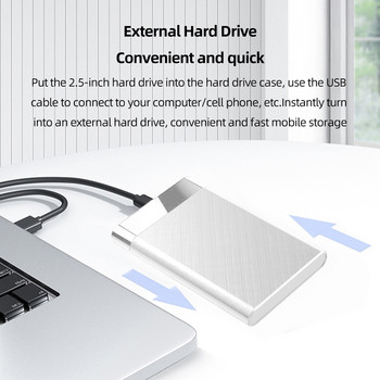 Θήκη 2,5 ιντσών σκληρού δίσκου SSD USB 3.0 σε SATA Θήκη σκληρού δίσκου 5 Gbps Θήκη δίσκου SD Κάλυμμα εξωτερικού σκληρού δίσκου HDD για επιτραπέζιο υπολογιστή φορητού υπολογιστή