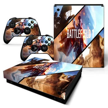 Battlefield 1 λευκά αυτοκόλλητα δέρματος Full Set Faceplates για χειριστήριο κονσόλας Xbox One X με αυτοκόλλητα δέρματος χειριστηρίου 2 τμχ