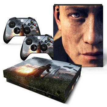 Battlefield 1 λευκά αυτοκόλλητα δέρματος Full Set Faceplates για χειριστήριο κονσόλας Xbox One X με αυτοκόλλητα δέρματος χειριστηρίου 2 τμχ
