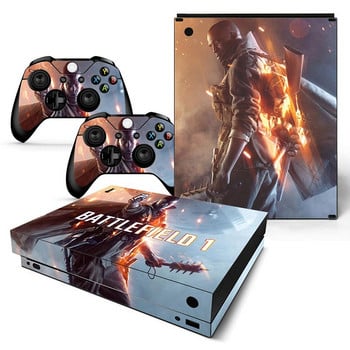 Battlefield 1 λευκά αυτοκόλλητα δέρματος Full Set Faceplates για χειριστήριο κονσόλας Xbox One X με αυτοκόλλητα δέρματος χειριστηρίου 2 τμχ