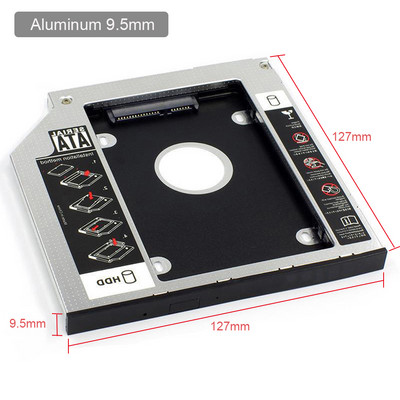 Univerzalni aluminijski 2. HDD Caddy 9.5 12.7 mm SATA 3.0 Kutija za tvrdi disk Optibay kućište 2.5" SSD kućište za prijenosno računalo DVD-ROM