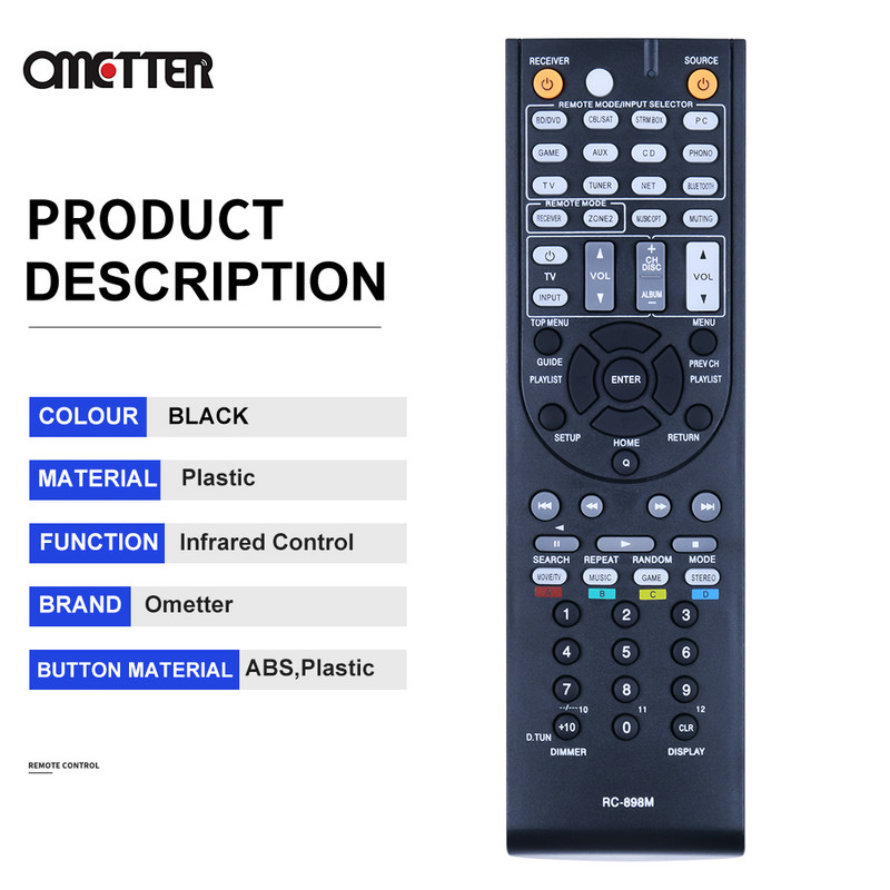 RC-898M Onkyo Parts AV-vevő távirányítóhoz TX-NR545 TX-NR646 TX-NR747 RC898M TX-NR5008 TX-NR709