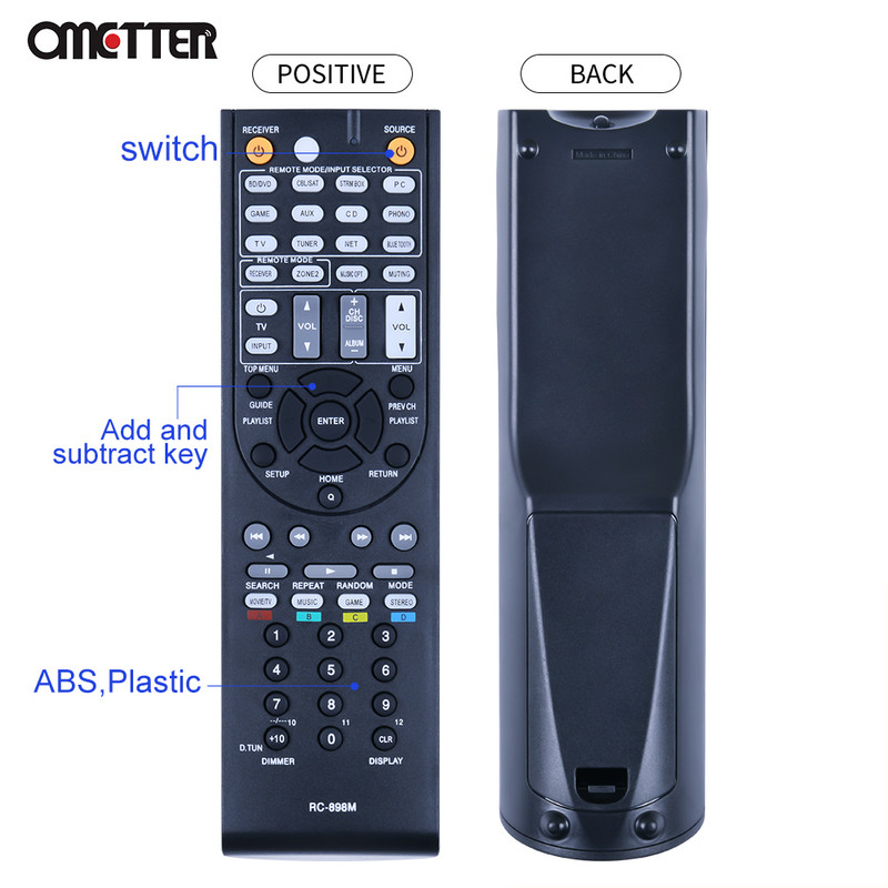 RC-898M Onkyo Parts AV-vevő távirányítóhoz TX-NR545 TX-NR646 TX-NR747 RC898M TX-NR5008 TX-NR709