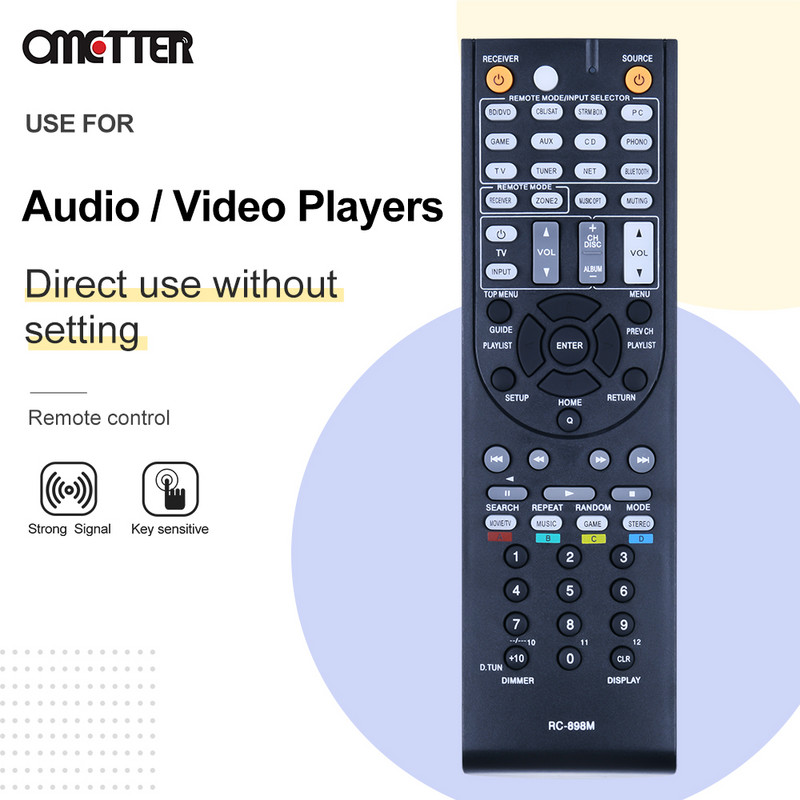 RC-898M Onkyo Parts AV-vevő távirányítóhoz TX-NR545 TX-NR646 TX-NR747 RC898M TX-NR5008 TX-NR709