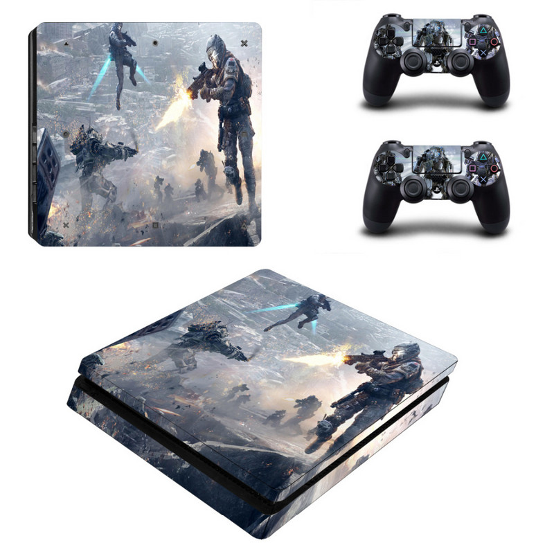 Titanfall 2 Decal PS4 Slim Skin lipdukas, skirtas Sony PlayStation 4 konsolei ir 2 valdikliams PS4 plonos odos lipdukas, vinilas