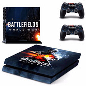 Vinil autocolant pentru piele pentru joc Battlefield 5 PS4 pentru consola Sony PlayStation 4 și 2 controlere PS4
