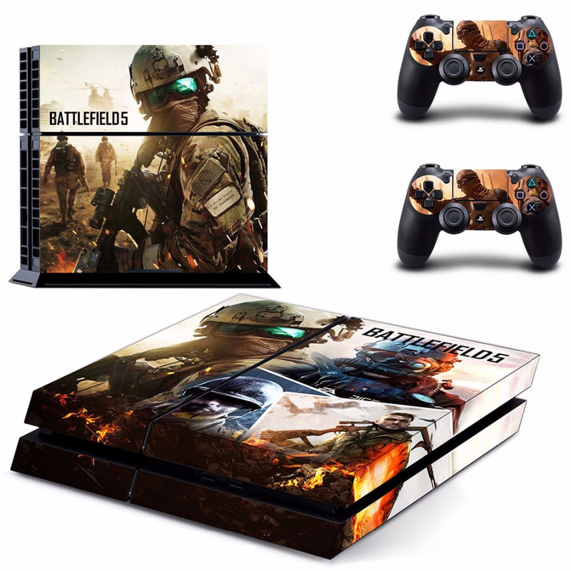 Vinil autocolant pentru piele pentru joc Battlefield 5 PS4 pentru consola Sony PlayStation 4 și 2 controlere PS4