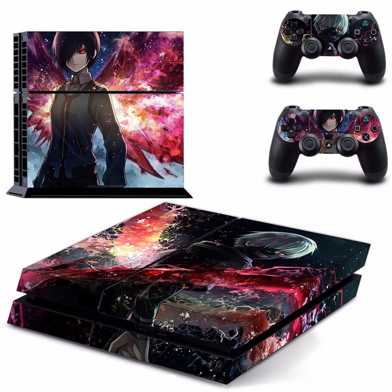 Uklonjivi anime Tokyo Ghoul PS4 skin naljepnica za naljepnicu za Sony PlayStation 4 konzolu i 2 kontrolera PS4 skins naljepnica vinil