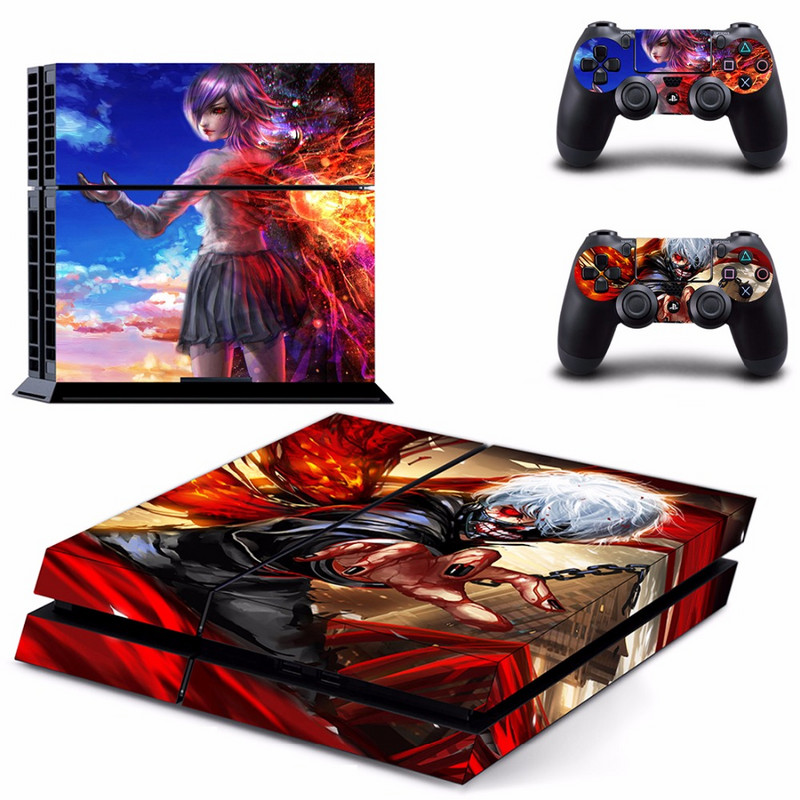 Uklonjivi anime Tokyo Ghoul PS4 skin naljepnica za naljepnicu za Sony PlayStation 4 konzolu i 2 kontrolera PS4 skins naljepnica vinil