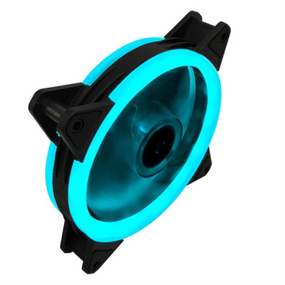 Компютърен вентилатор 120 mm 4pin Rgb корпус Охлаждащ вентилатор Цветен синьо-червено-бял флуиден лагер Led охладител Вентилатор Радиатор Радиатор Аксесоари