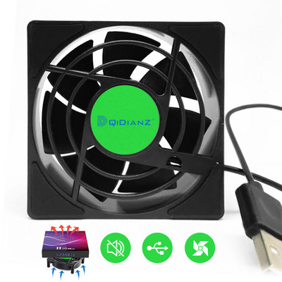 12cm 5V USB интерфейс Захранване Телевизор Set-Top Box Рутер Радиатор Безшумен звук Охладител Въздушно шаси Охлаждащ вентилатор Фина изработка