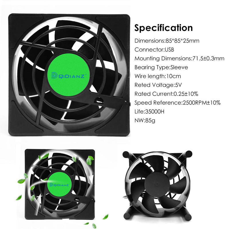 12 cm 5 V USB interfeisa barošanas avots TV televizora pierīce Maršrutētājs Radiators Kluss Izslēgts Dzesētājs Gaisa šasija dzesēšanas ventilators Precīza apdare