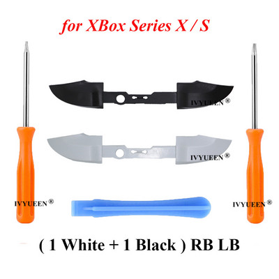 IVYUEEN 2 kompleta RB LB odbojnih gumba za Microsoft XBox Series XS kontroler Srednji držač gumba za okidanje s alatom za odvijač