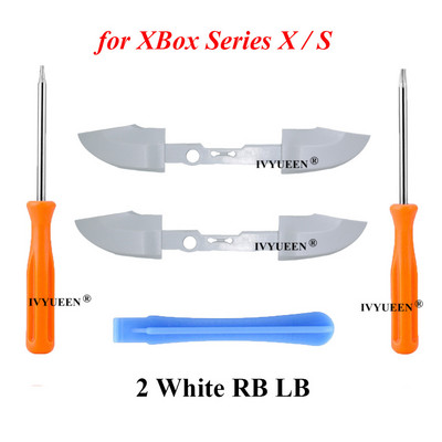 IVYUEEN 2 kompleta RB LB odbojnih gumba za Microsoft XBox Series XS kontroler Srednji držač gumba za okidanje s alatom za odvijač