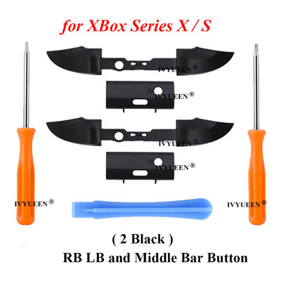 IVYUEEN 2 kompleta RB LB odbojnih gumba za Microsoft XBox Series XS kontroler Srednji držač gumba za okidanje s alatom za odvijač