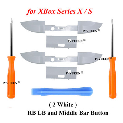 IVYUEEN 2 kompleta RB LB odbojnih gumba za Microsoft XBox Series XS kontroler Srednji držač gumba za okidanje s alatom za odvijač
