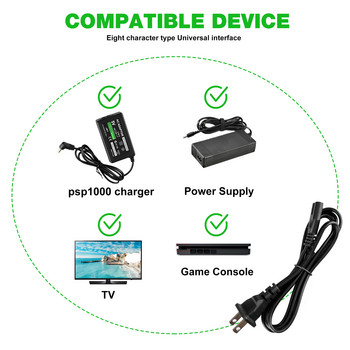 Зарядно за PSP, Зарядно за стена с променливотоков адаптер Съвместимо със Sony PSP-110 PSP-1001 PSP 1000 / PSP Slim & Lite 2000 / PSP 3000 Замяна