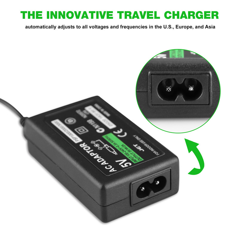 PSP lādētājs, maiņstrāvas adaptera sienas lādētājs, kas saderīgs ar Sony PSP-110 PSP-1001 PSP 1000 / PSP Slim & Lite 2000 / PSP 3000 nomaiņa