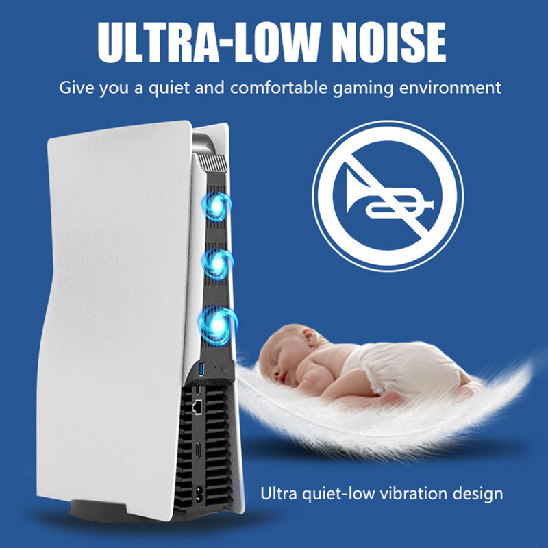 Dzesēšanas statīvs PS5 kontrolierim spēļu konsoles dzesētāja ventilatora radiatoriem vertikālā turētāja kronšteins Play Station 5 piederumiem