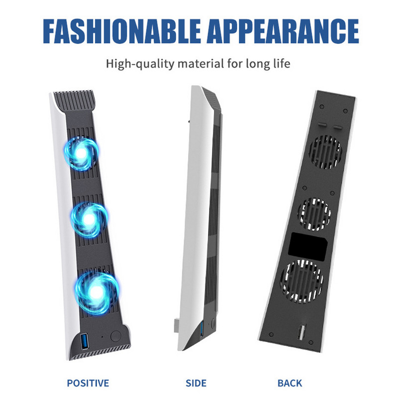 Dzesēšanas statīvs PS5 kontrolierim spēļu konsoles dzesētāja ventilatora radiatoriem vertikālā turētāja kronšteins Play Station 5 piederumiem