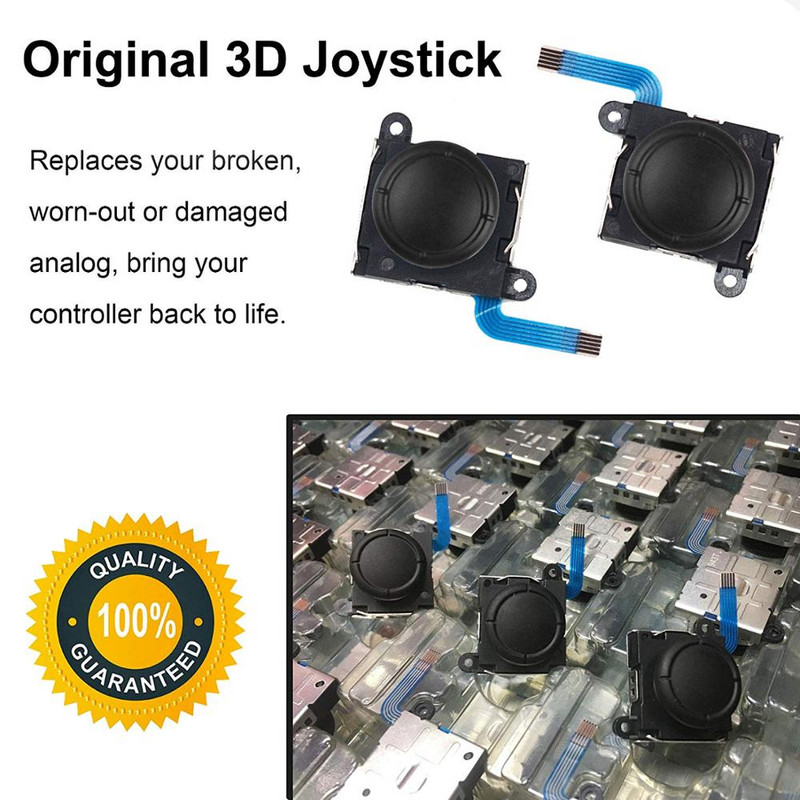 Eredeti 3D analóg joystick joypad csere bal/jobb javítókészlet hüvelykujj érzékelő 4 „Y” csavarral Nintendo Switchhez