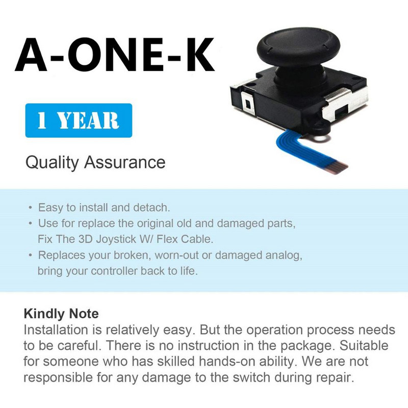 Eredeti 3D analóg joystick joypad csere bal/jobb javítókészlet hüvelykujj érzékelő 4 „Y” csavarral Nintendo Switchhez