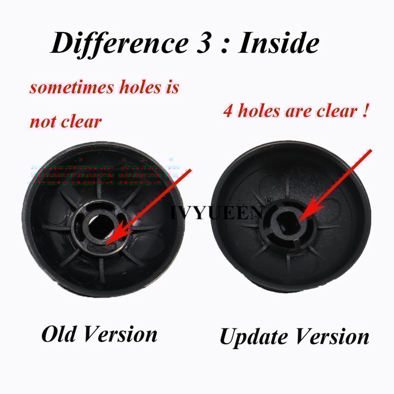 6 buc. Stick analog negru + autocolant cu bară luminoasă cu LED-uri pentru Sony Playstation 4 PS4 Slim Pro Stick pentru controler pentru jocul Dualshock 4