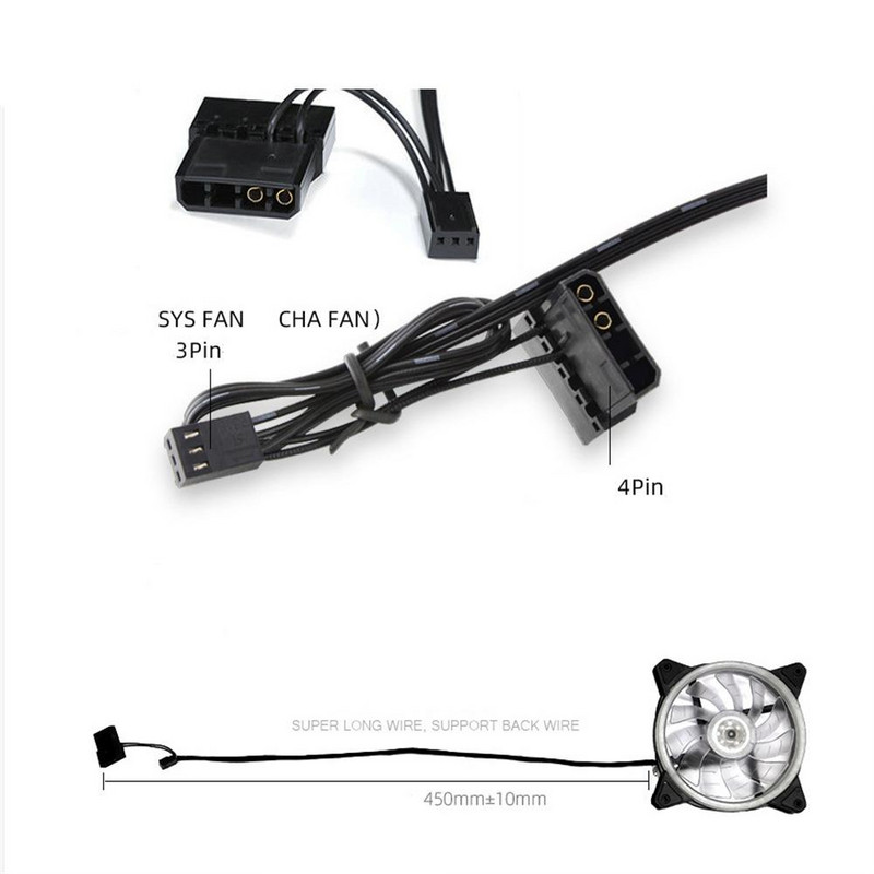 Ventilator Hladnjak 120mm 4pin Rgb Kućište Ventilator za hlađenje Šareni fluidni ležaj Led hladnjak Ventilator Radijator Tišina hladnjaka za računalo PC