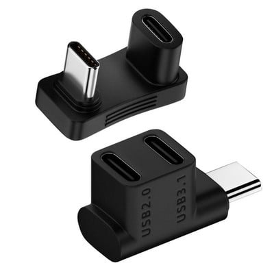 Tinka „Steam Deck“ 2 viename prailginimo jungties dešiniojo kampo C tipo USB C adapteriui, žaidimų konsolės priedams.