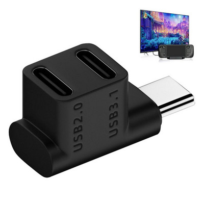 Alkalmas a Steam Deck 2 az 1-ben hosszabbító csatlakozójához, derékszögű C típusú USB C adapter dugaszoló-női játékkonzol-tartozékokhoz