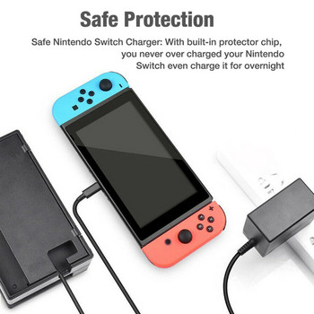 Адаптер Зарядно устройство за Nintendo Switch Зарядно устройство Бързо зареждане за Nintend Switch Lite Докинг/контролер Поддръжка на телевизионен режим Зарядно устройство EU/US