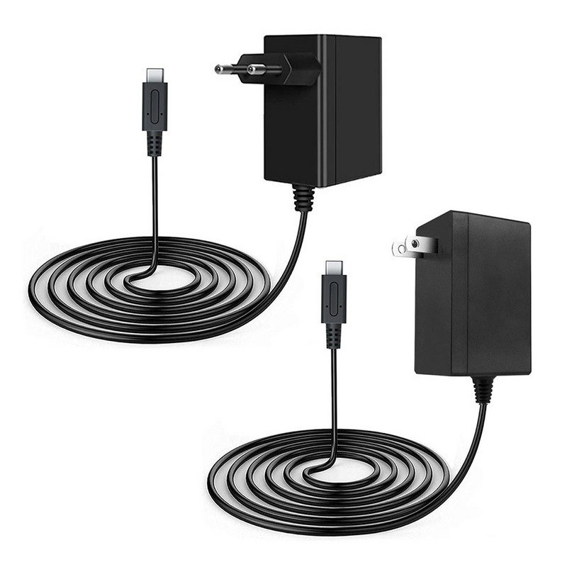 Adaptera lādētājs Nintendo slēdža lādētājam Ātrā uzlāde Nintend Switch Lite dokstacijas/kontrollera atbalstam TV režīma lādētājs ES/AS
