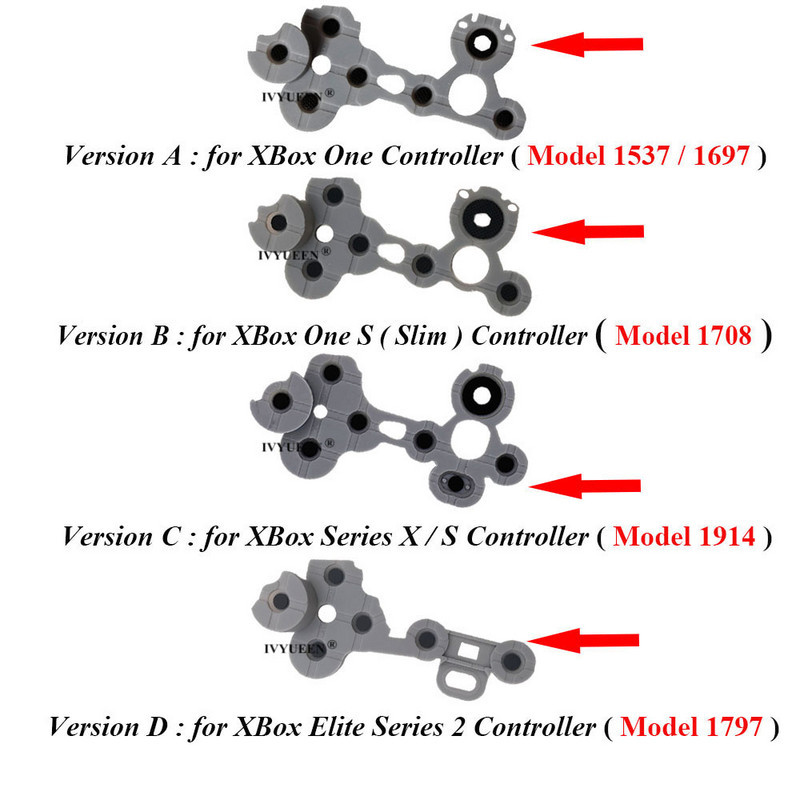 IVYUEEN 2 buc. Buton conductiv original din cauciuc pentru controler Microsoft XBox One Series XS D-pad Reparare butoane cheie de contact