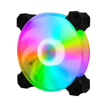 12 см компютърно шаси RGB вентилатор, кръгъл дъгов фенер, цветна светлина, заглушен охлаждащ вентилатор