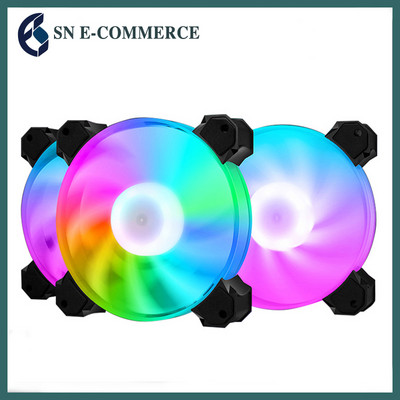 12 cm arvuti šassii RGB ventilaator ümmargune kaarlatern Värviline valguse summutav jahutusventilaator