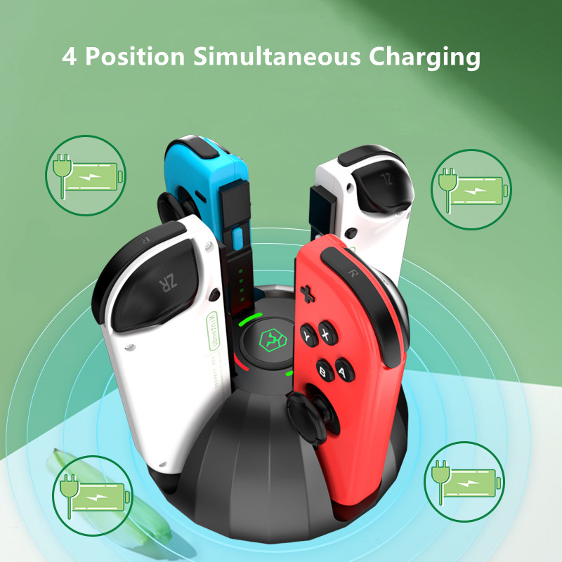 4 az 1-ben töltőállomás kapcsolóhoz OLED JoyCon Controller fogantyús töltő gyorstöltő alap Nintendo Switch tartozékokhoz