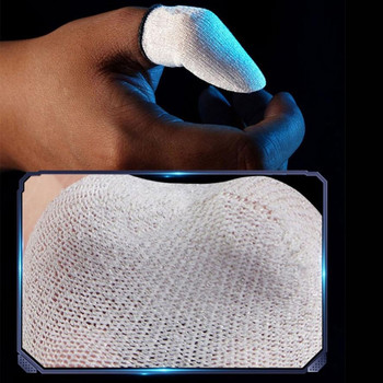 Μανίκια gaming Finger Sleeves for Mobile Gaming 0,25mm Glass Silver Fiber Seamless Thumb Fingertip Cover Anti-Sweat for PUBG/COD/LOL/ROS