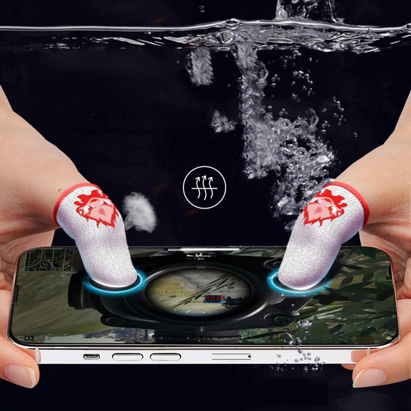Navlake za prste za igranje za mobilno igranje 0,25 mm bešavna navlaka od staklenih srebrnih vlakana protiv znojenja za vrhove prstiju za PUBG/COD/LOL/ROS