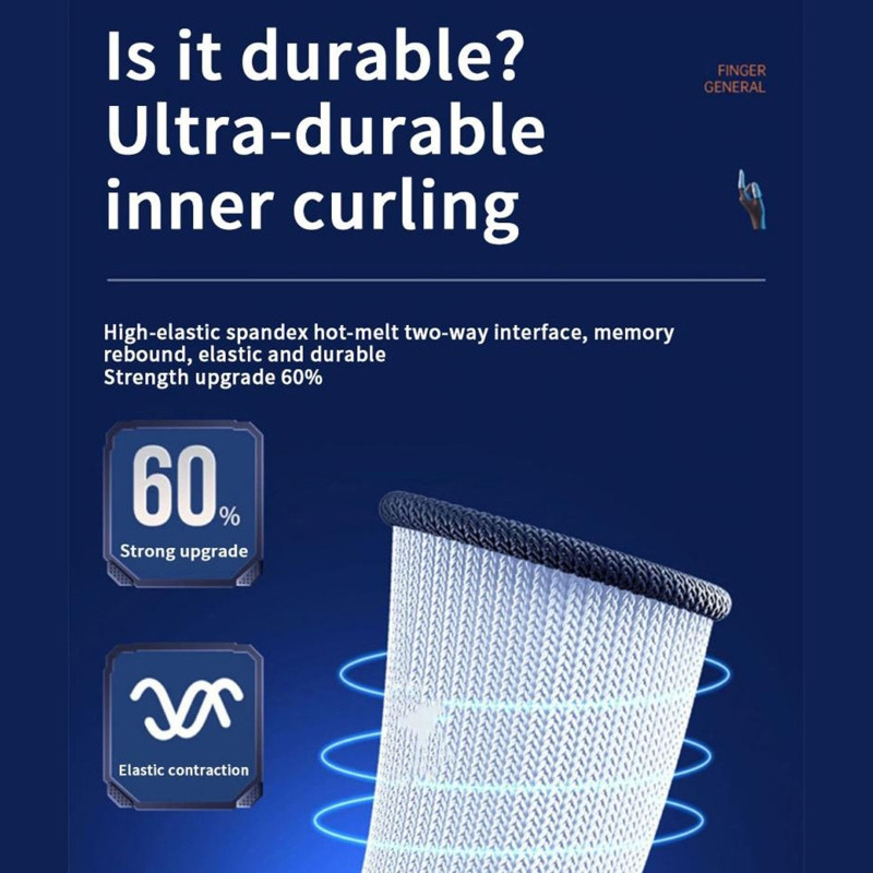 Navlake za prste za igranje za mobilno igranje 0,25 mm bešavna navlaka od staklenih srebrnih vlakana protiv znojenja za vrhove prstiju za PUBG/COD/LOL/ROS