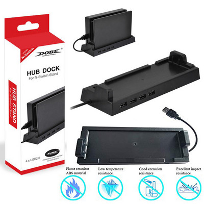 5V / 2A USB 2.0 Hub de transmisie Dock de bază 4 porturi USB Splitter extern adaptor de expansiune Stand pentru consola de jocuri Nintendo Switch