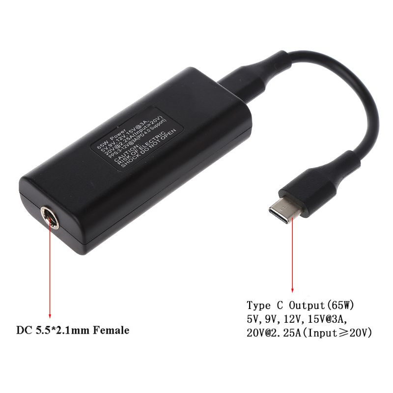 65 W-os mini tápegység egyenáramú adapter töltőcsatlakozó USB típusú C átalakító Lenovo Hp Asus laptop számítógép-tartozékokhoz