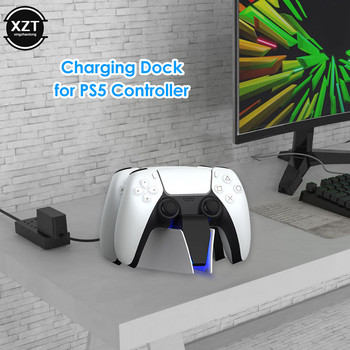 Νέος διπλός γρήγορος φορτιστής για ασύρματο χειριστήριο PS5 USB Type-C Charging Cradle Dock Station για Sony PS5 Joystick Gamepad