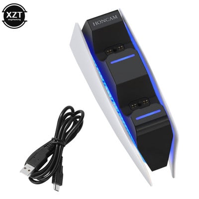 Cel mai nou încărcător rapid dublu pentru controler wireless PS5 Stație de andocare suport de încărcare USB Type-C pentru gamepad Sony PS5 Joystick