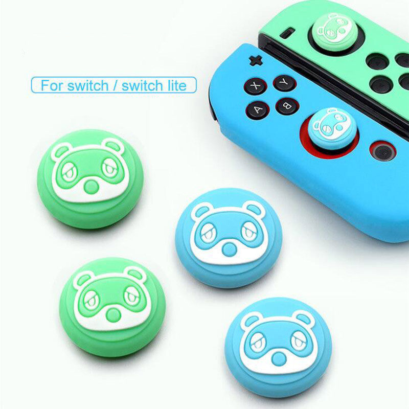 Animal Crossing Bear Leaf Pad Thumb Stick Grip Cap Cap Joystick Cover Za Nintendo Switch NS Lite Joy-Con Controller Torbica Thumbstick