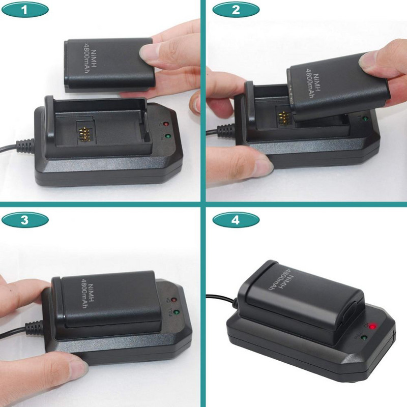 Brzo punjenje, punjač, punjač, punjivi komplet za Xbox 360 igrački kontroler, zamjenska baterija