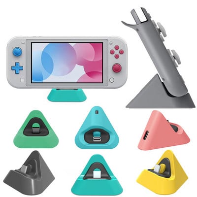 Paredzēts Nintendo Switch Lite konsoles pārnēsājamam uzlādes dokstacijas tipam C Mini Charger Base Stat Charging Dock for NS Lite NS-L Joypad