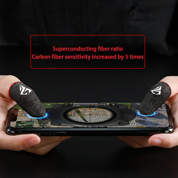1 чифт върхове на пръстите за игра PUBG Sleeve Дишаща ръкавица за пръсти Устойчив на пот Противоплъзгащ се капак за геймпад за телефон за мобилно устройство