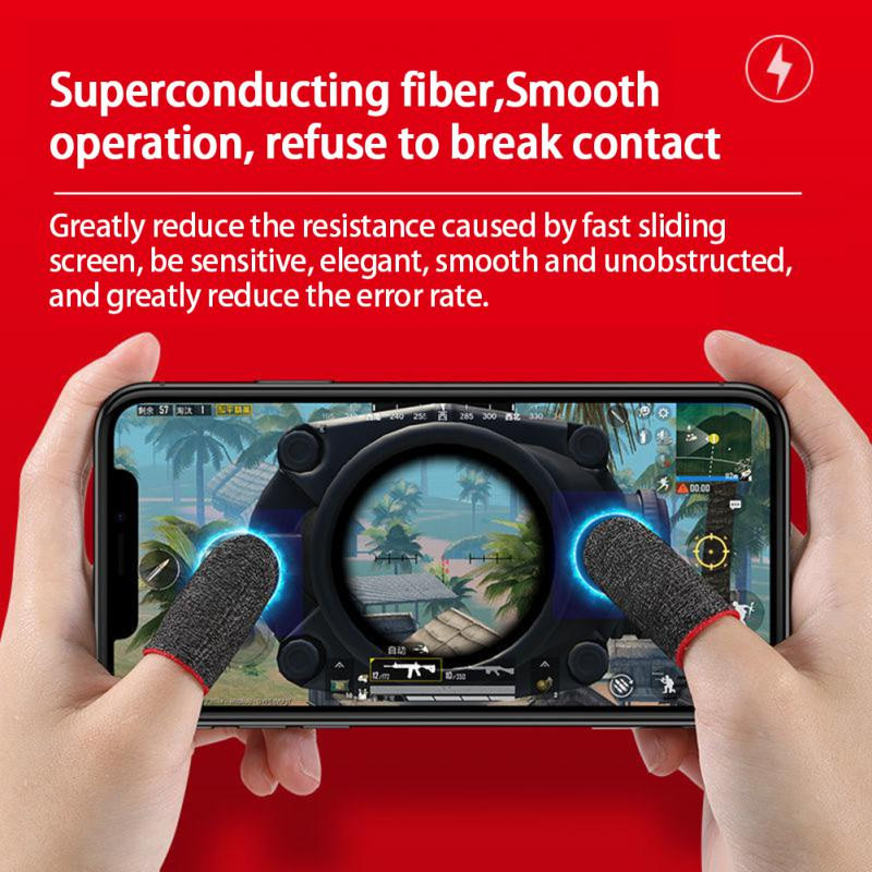 1 par vrhova prstiju za igru PUBG Sleeve Prozračna rukavica za prste Otporna na znojenje Protuklizna navlaka za gamepad za mobilni uređaj