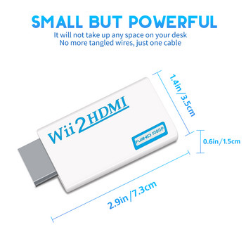 Μετατροπέας Wii σε HDMI, Συσκευή Full HD 1080P με υποδοχή ήχου 3,5 mm και έξοδο HDMI για Nintendo Wii, Wii U, HDTV, Οθόνη